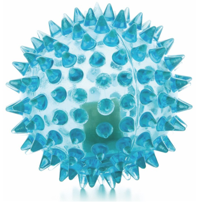 Migocząca piłka LED z kolcami 5.5 cm niebieska