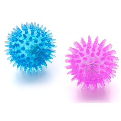Piłeczka zabawka z kolcami świecąca Led x 2