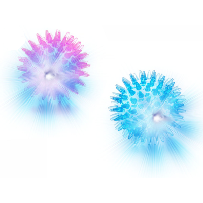 Piłeczka zabawka z kolcami świecąca Led x 2