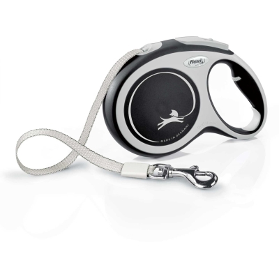 FLEXI smycz automatyczna New Comfort  taśma czarna L 8m 50kg
