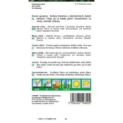 BRATEK SZWAJCARSKI WIELKOKWIATOWY MIX NASIONA