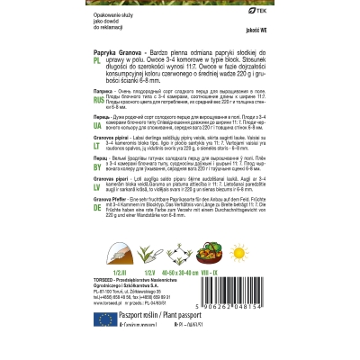 PAPRYKA Granova SŁODKA CZERWONA nasiona