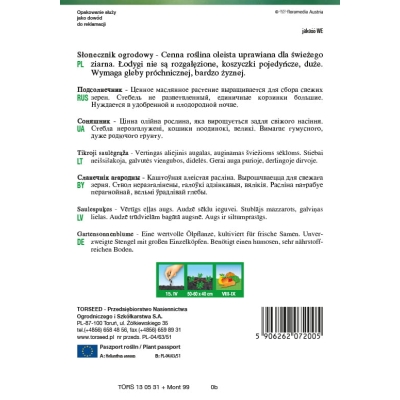SŁONECZNIK OGRODOWY JADALNY nasiona