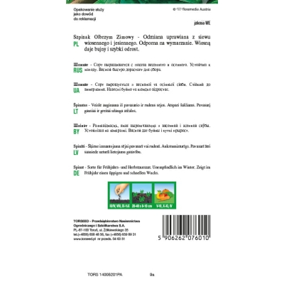 Szpinak Olbrzym Zimowy odporny plenny