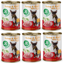 MOKRA KARMA DLA SZCZENIĄT PUSZKA 6X400G indyk z jabłkami bez gmo