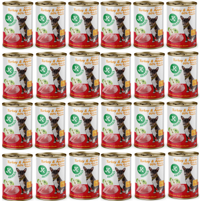 MOKRA KARMA DLA SZCZENIĄT PUSZKA 24X400G indyk z jabłkami bez gmo