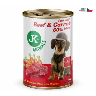 Puszka dla psa karma  wołowina z marchewką bez gmo