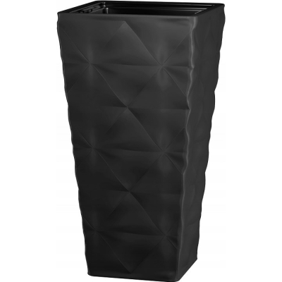 Donica wysoka Diva 40x40 cm czarna 75 cm